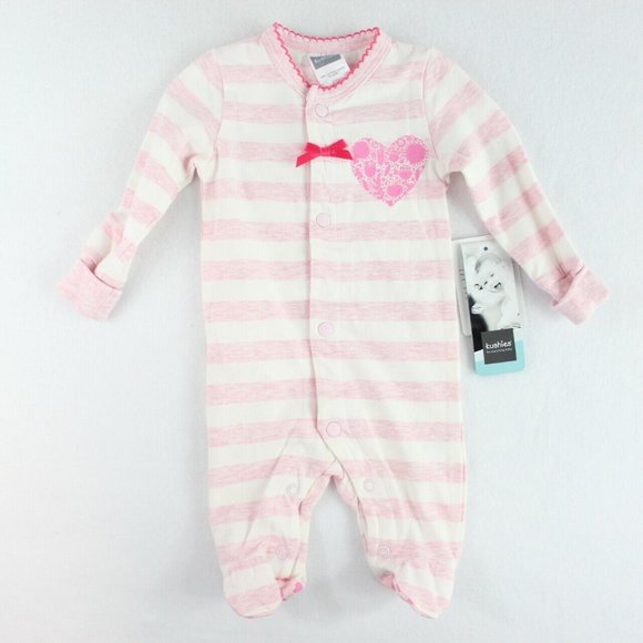 Kushies One Pieces Kushies One Piece Footed Sleeper Baby Girl Size